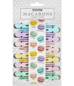 Efalock Macarons Combi Compartiment Clips assorti pastel 6x2stuks