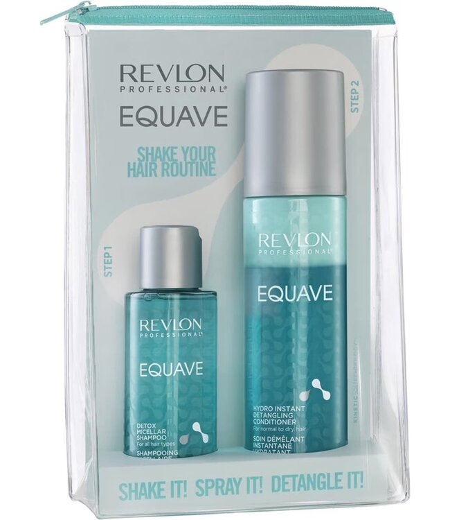 Revlon Haarverzorging Set Equave Hydro Care Diep Reinigende Detox Micellair Shampoo 100ml en Conditioner Spray 200ml