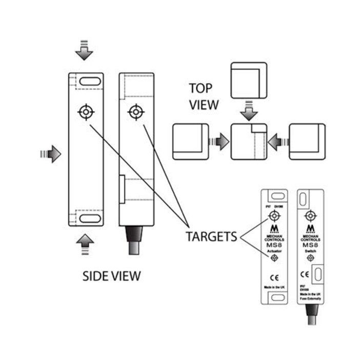 Mechan Controls Magnetische contactloze RVS veiligheidsschakelaar MS8-SS