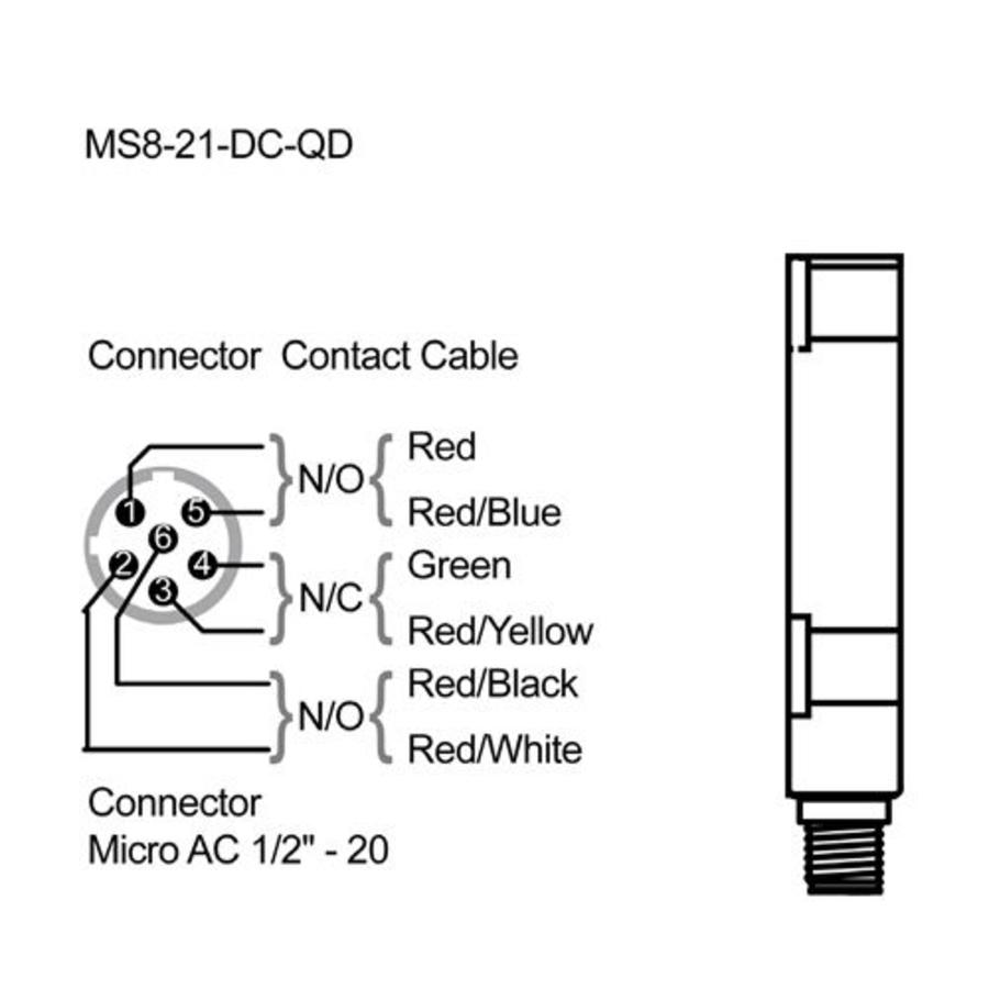 Magnetische contactloze RVS veiligheidsschakelaar MS8-SS