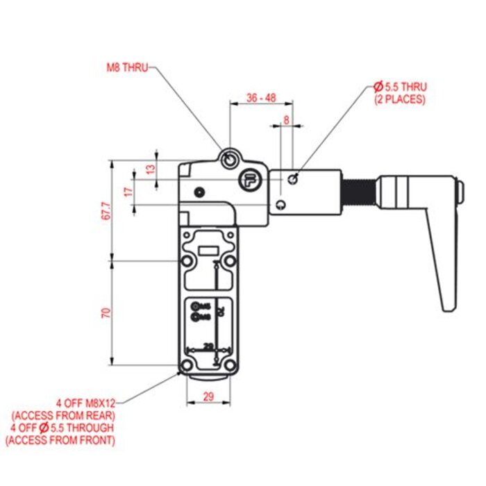 Fortress Interlocks Extreme robust handle operated aluminium safety switch PLe