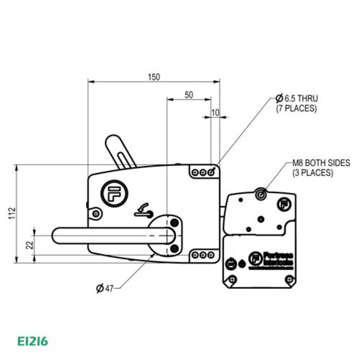 Fortress Interlocks Türgriffbetätiger und Kopfmodul EI2I6 - EI4I6