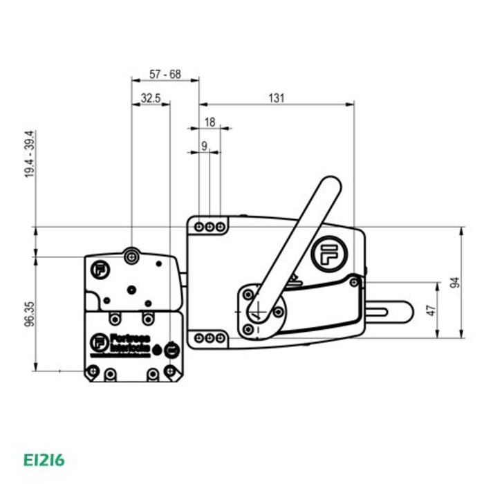 Fortress Interlocks Türgriffbetätiger und Kopfmodul EI2I6 - EI4I6