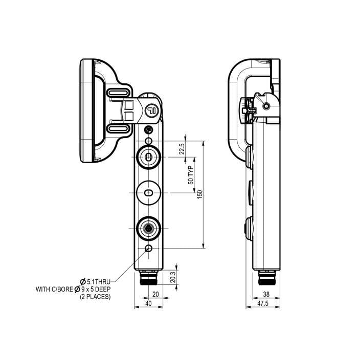 Fortress Interlocks Handle operated aluminium safety interlock switch and personal safety key PLd