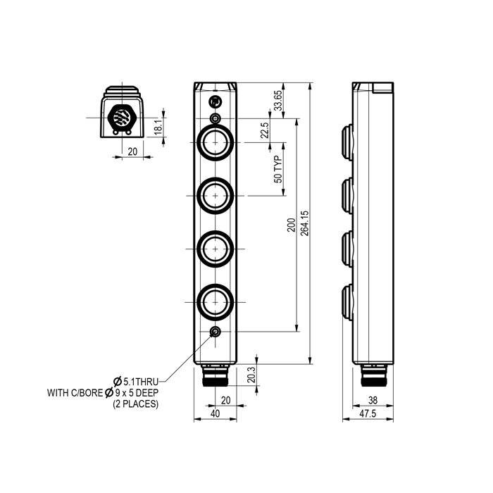 Fortress Interlocks Aluminium Control enclosure with 3 control elements4