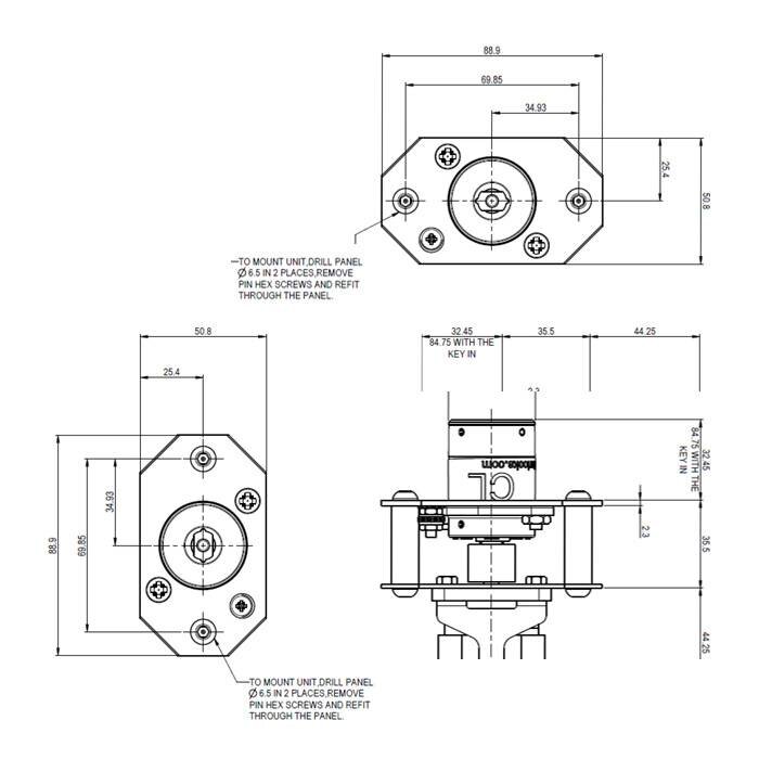 Fortress Interlocks Codierter Schlüsselschalter für Schalttafeleinbau