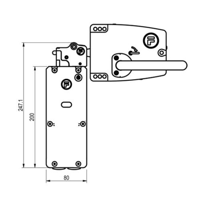 Fortress Interlocks Sehr robuster Sicherheitsschalter mit Zuhatlung aus Metall mit Türgriff und Drucktasten PLe.