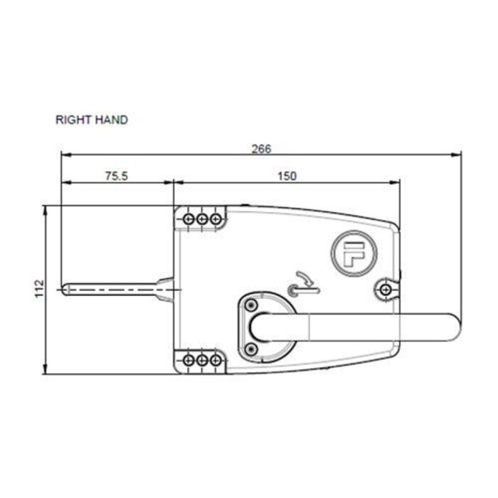 Fortress Interlocks Sehr robuster Sicherheitsschalter aus Metall mit Türgriffbetätiger und Sicherheitsschlüssel (obligatorischen ausnahme) PLe