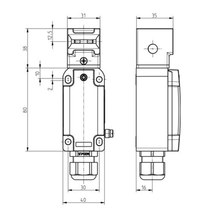 Steute Ex ES 98 ST | Veiligheidsschakelaar Ex met vaste actuator