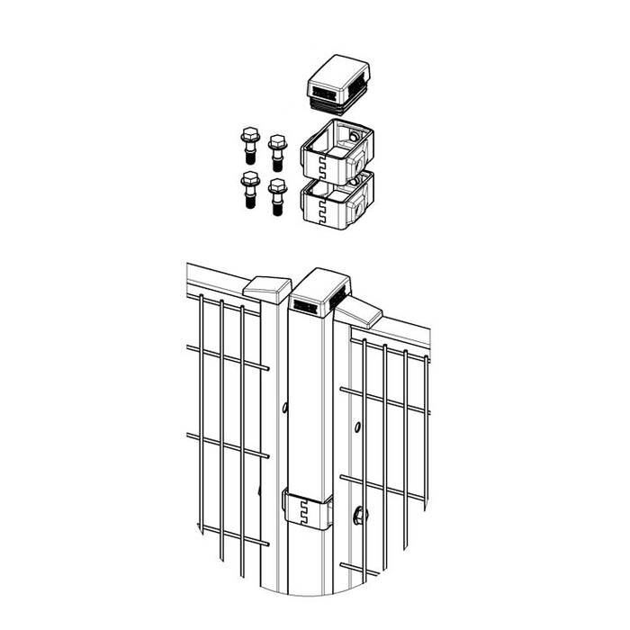 Troax Coated post 60 x 40 x 1400mm in grey (RAL 7037)