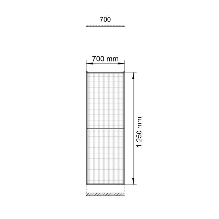Troax ST20 gecoat gaaspaneel 1400mm hoog in geel (RAL 1018)