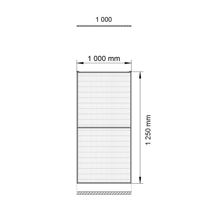 Troax ST20 gecoat gaaspaneel 1400mm hoog in gijs (RAL 7037)