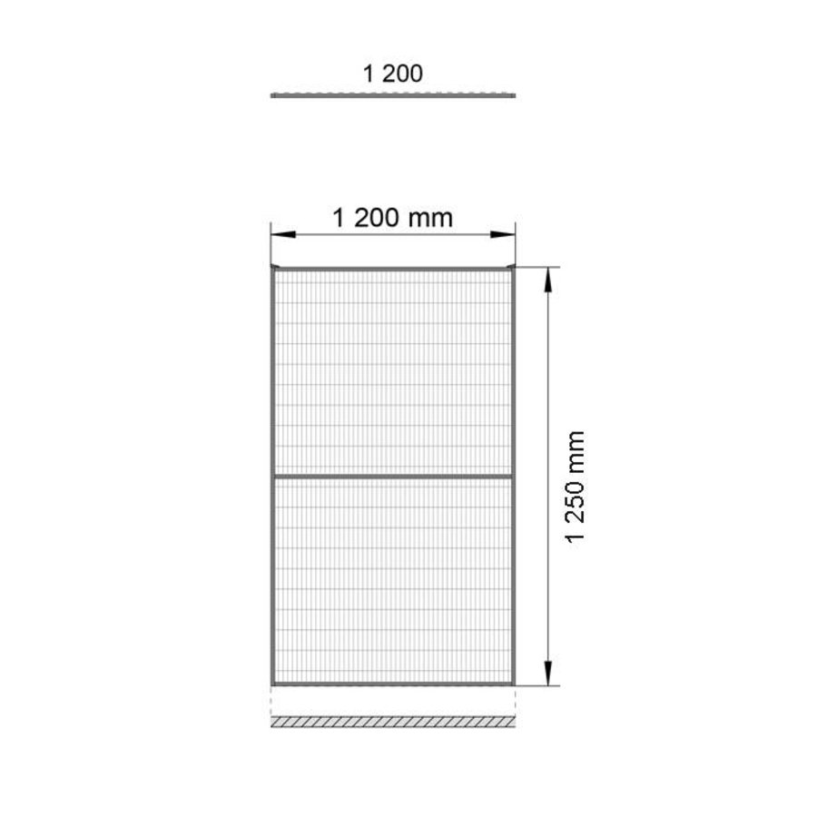 ST20 coated mesh panel 1400mm height in black (RAL 9005)