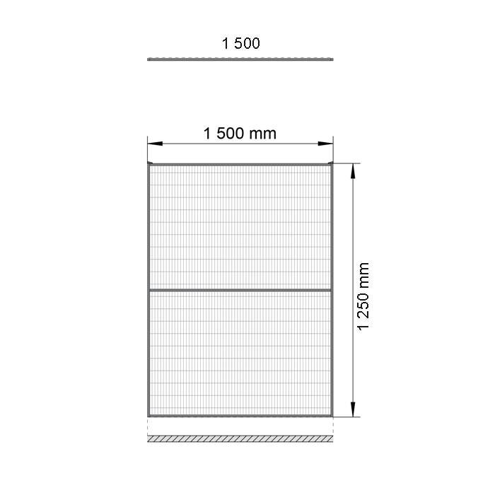 Troax ST20 coated mesh panel 1400mm height in black (RAL 9005)