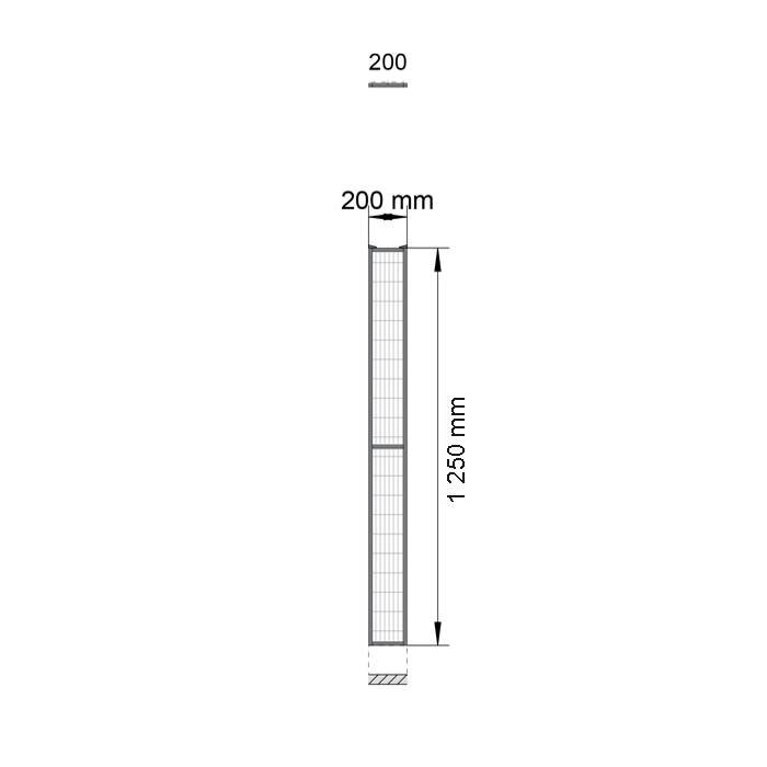 Troax ST20 coated mesh panel 1400mm height in black (RAL 9005)
