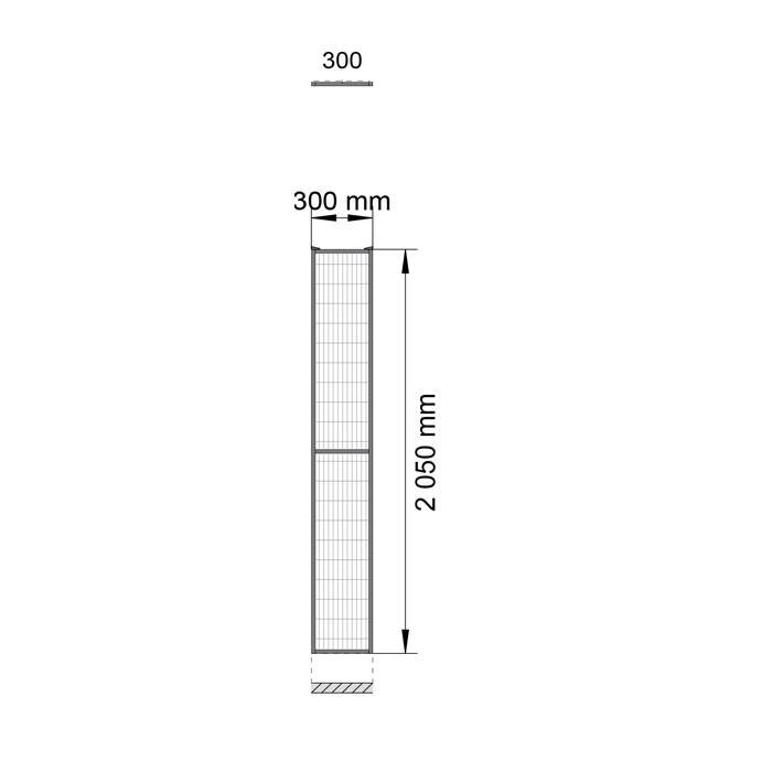 Troax ST20 gecoat gaaspaneel 2200mm hoog in grijs (RAL 7037)