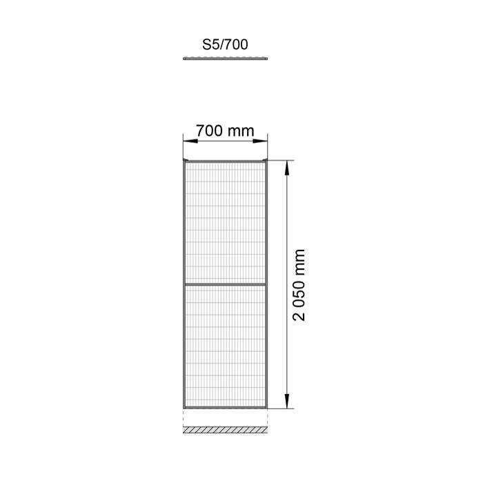 Troax ST20 gecoat gaaspaneel 2200mm hoog in grijs (RAL 7037)