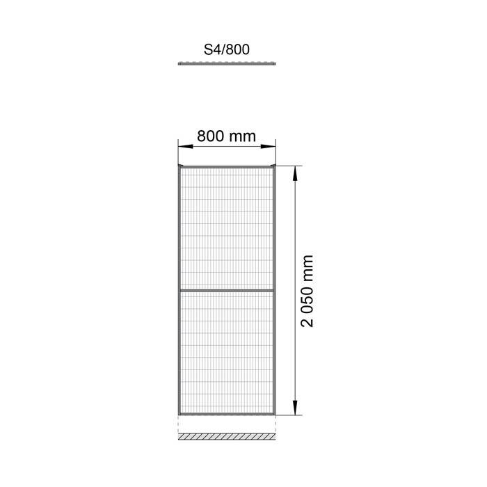 Troax ST20 gecoat gaaspaneel 2200mm hoog in grijs (RAL 7037)