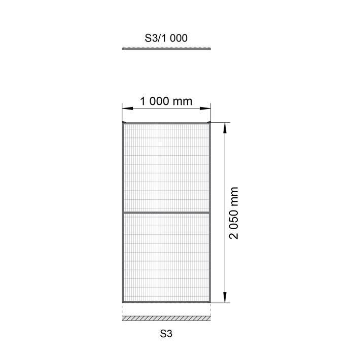 Troax ST20 gecoat gaaspaneel 2200mm hoog in grijs (RAL 7037)