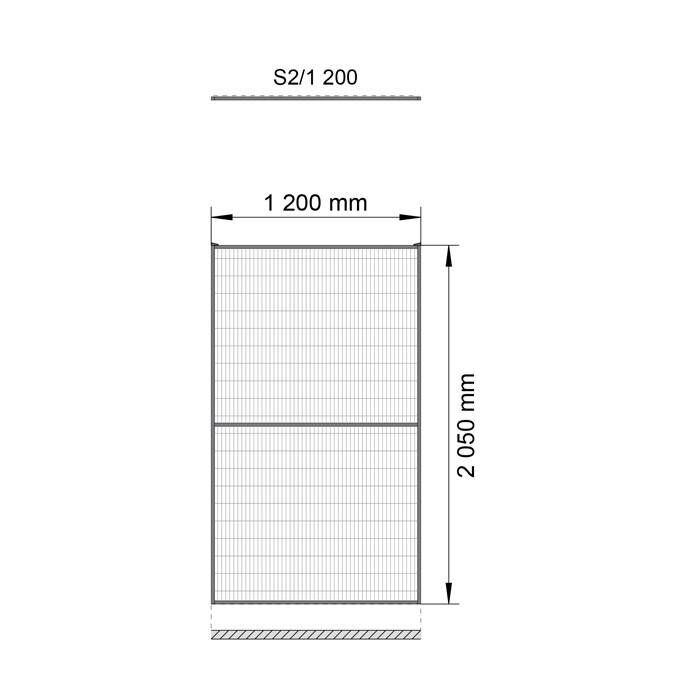 Troax ST20 gecoat gaaspaneel 2200mm hoog in grijs (RAL 7037)
