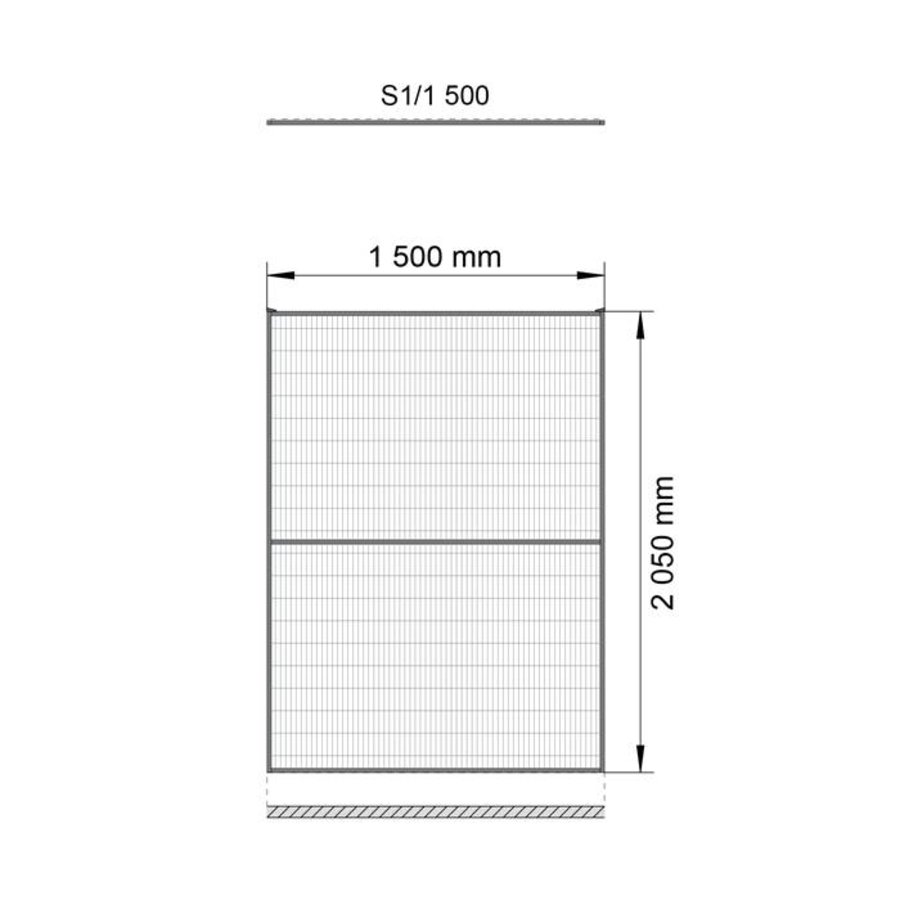 ST20 coated mesh panel 2200mm height in black (RAL 9005)