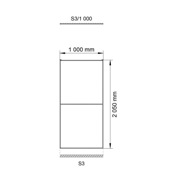 Troax STPC Polycarbonat Element  2200mm Höhe mit  beschichteter Rahmen in schwarz (RAL 9005)