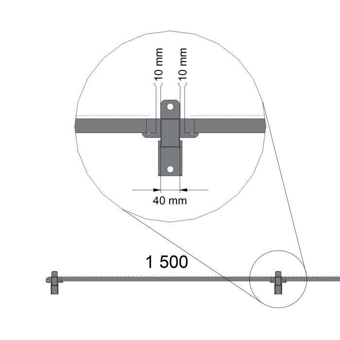 Troax ST20 beschichteter Gitterelement  2200mm Höhe in schwarz (RAL 9005)