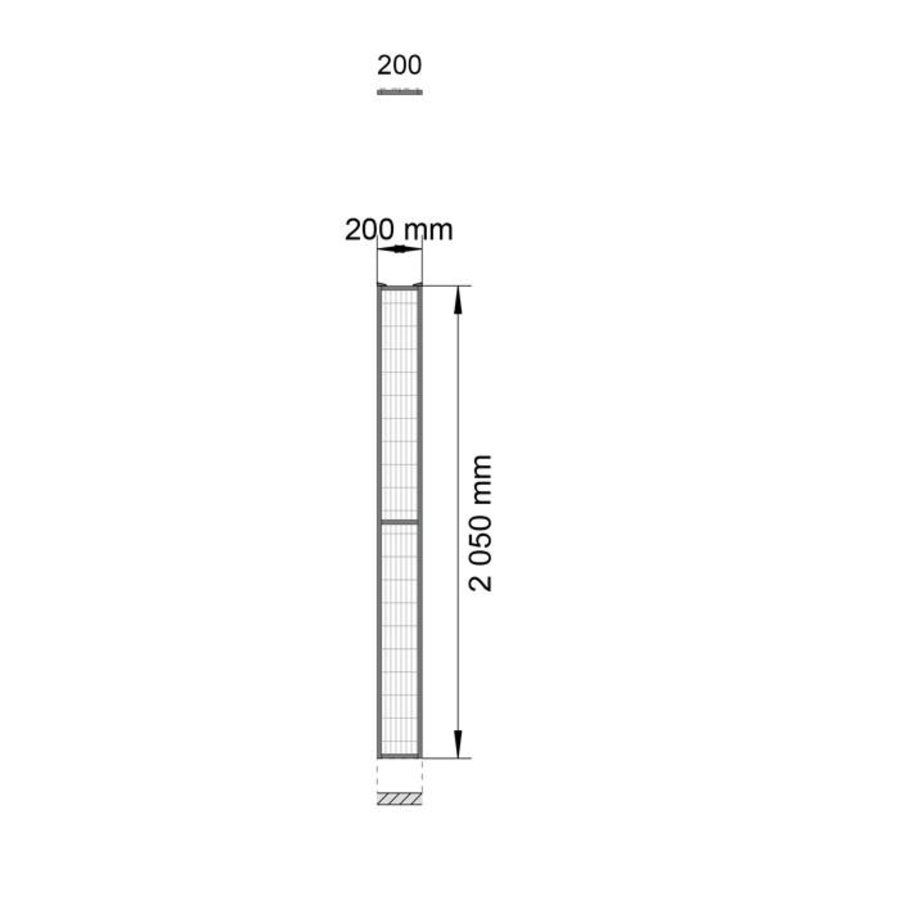 ST30 beschichteter Gitterelement  2200mm Höhe in grau (RAL 7037)