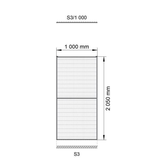Troax ST20 mesh panel, 2200mm height - galvanised Troax ST20 mesh panel, 2200mm height - galvanised
