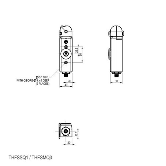 Fortress Interlocks Actuator operated aluminium safety switch PLd