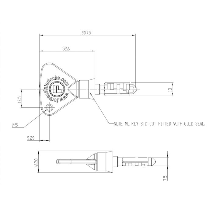Fortress Interlocks Coded key for trapped key interlock systems CLK-SUS