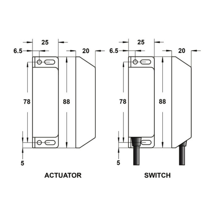 Mechan Controls Berührungslose Edelstahl RFID individuell codierter Sicherheitssensor RSSG-SS