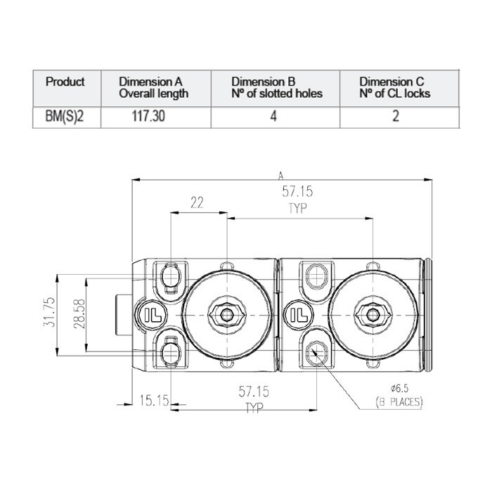 Fortress Interlocks Codiertes Bolzenschloss mit 2 Schlössern