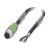 PVC kabel met 1 stekker M12, 5-polig (female)