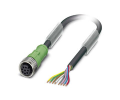 Inxpect M12 8-pin 0° female connector met PVC kabel