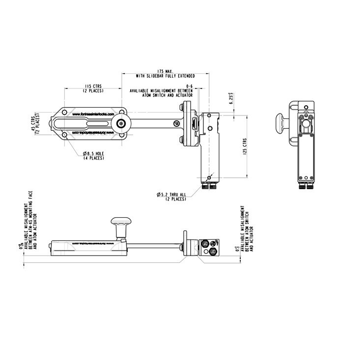Fortress Interlocks Robuster RFID Sicherheitsschalter mit Zuhatlung aus Metall mit Ball und Bügelgriff-Betätiger PLe
