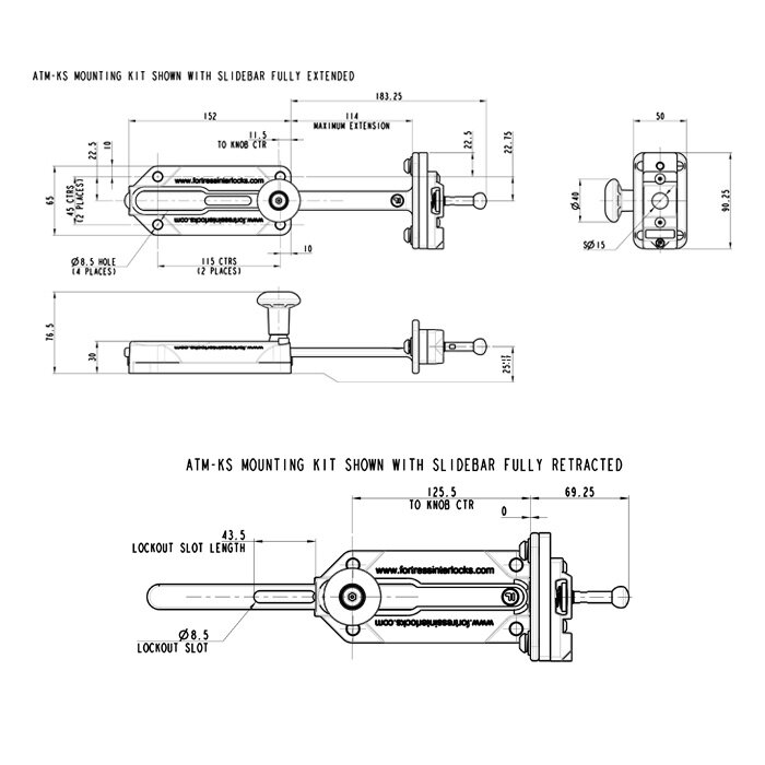 Fortress Interlocks Robuster RFID Sicherheitsschalter mit Zuhatlung aus Metall mit Ball und Bügelgriff-Betätiger PLe