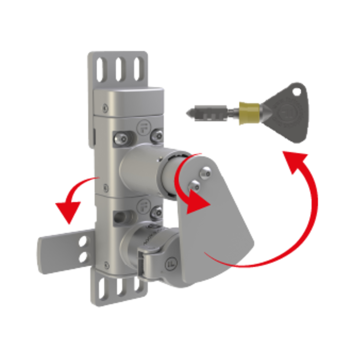 Fortress Interlocks Mechanische Insluitbeveiliging voor draaideuren met sleutel