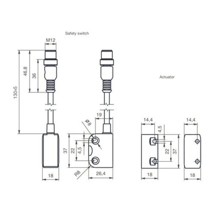 Pilz Berührungslose RFID uni codierter Sicherheitssensor PSEN CS4