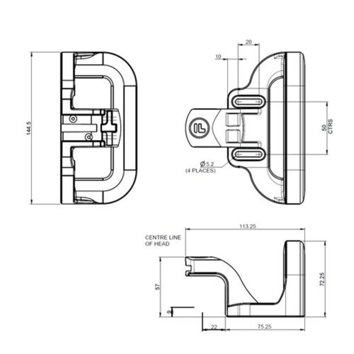 Fortress Interlocks Handle without actuator THB
