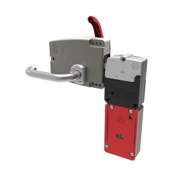 Fortress Interlocks Extreem robuuste deurklinkbediende stalen veiligheidsschakelaar met vergrendeling en noodontgrendeling PLe