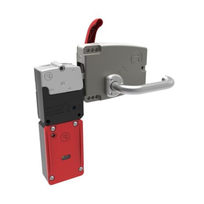 Fortress Interlocks Sehr robuster Sicherheitsschalter mit Zuhatlung aus Metall mit Türgriff und Notentriegelung PLe