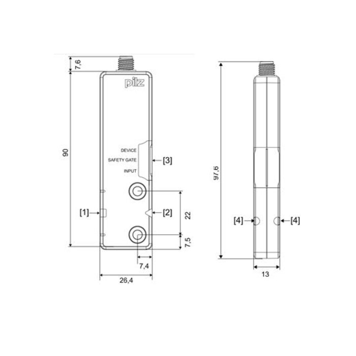 Pilz Non-contact uniquely coded RFID safety sensor PSEN CS6