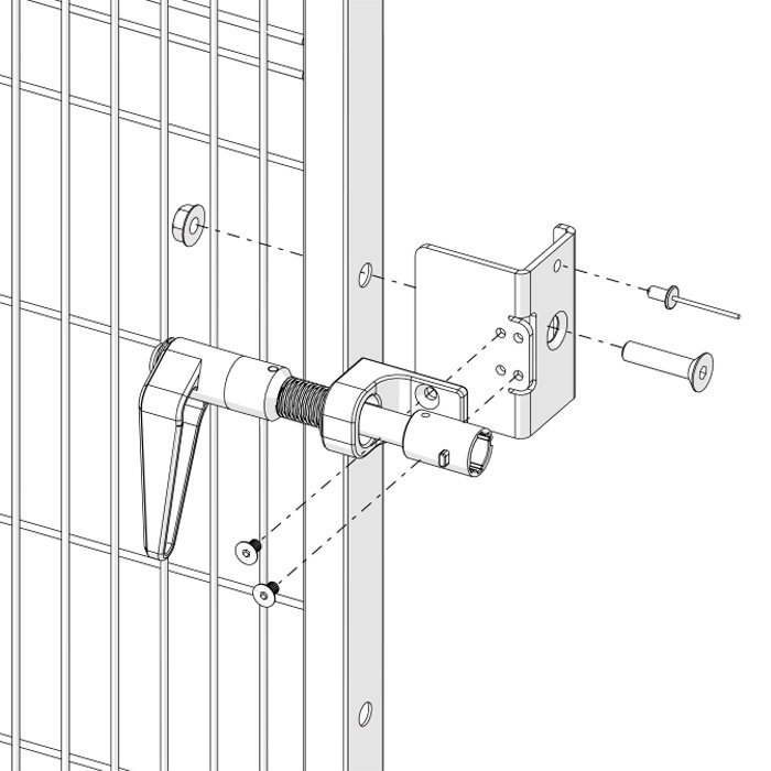 Troax FortressmGard MA2 / MA4 mounting bracket for use on Troax machine guards