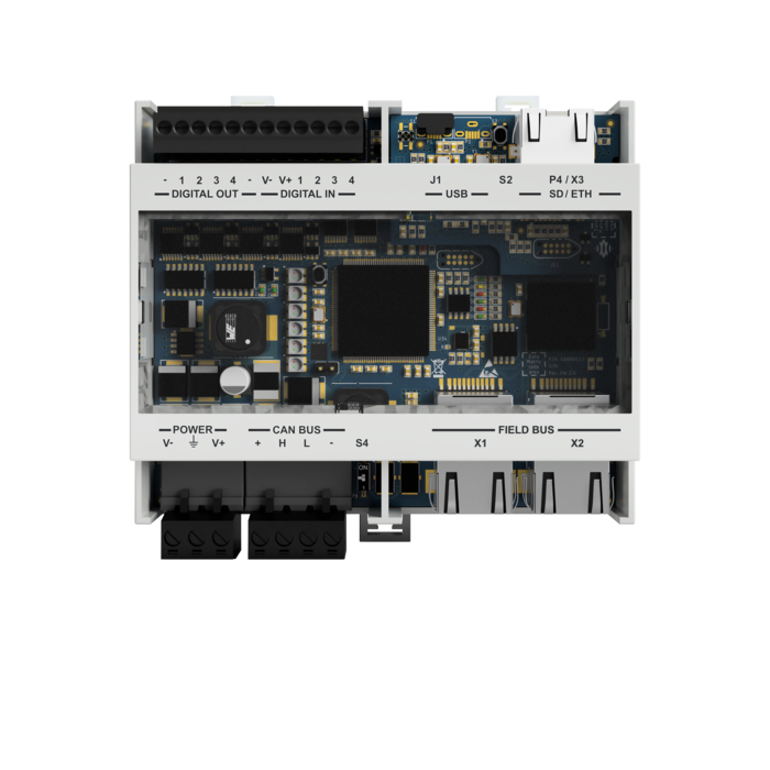Inxpect PROFIsafe, Ethernet, and Digital I/O control unit C201B-P safety radar system with SD card