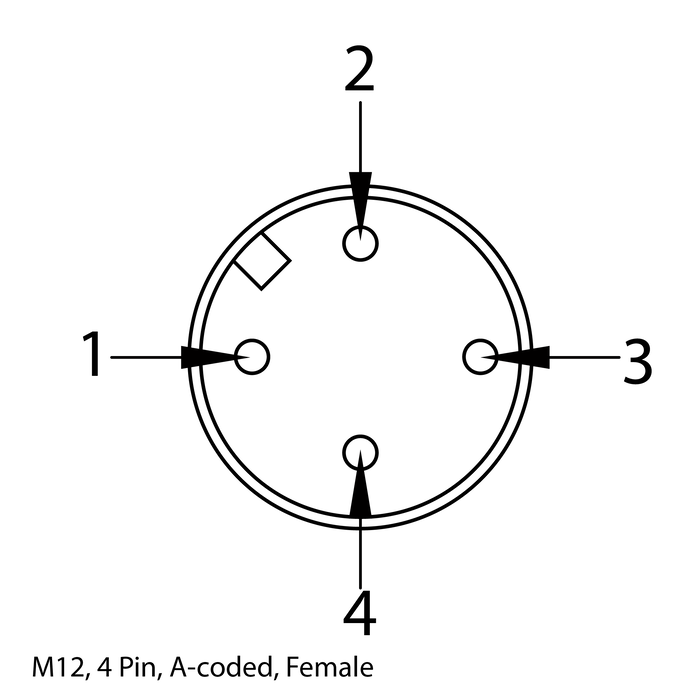 Unique Safety Products  M12 4-pin 0° female connector with PVC Cable