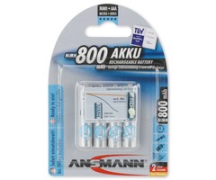 AAA batterijen oplaadbaar 800mAh Ansmann (4 stuks)