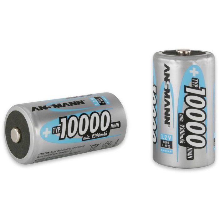 D batterijen oplaadbaar 10000mAh Ansmann (2 stuks)