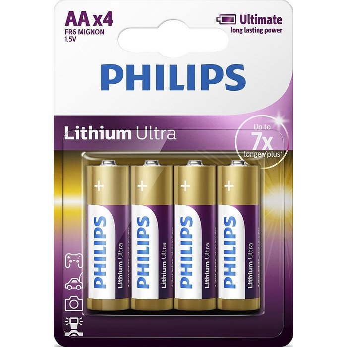 Philips ultra lithium AA batterijen (4 stuks)