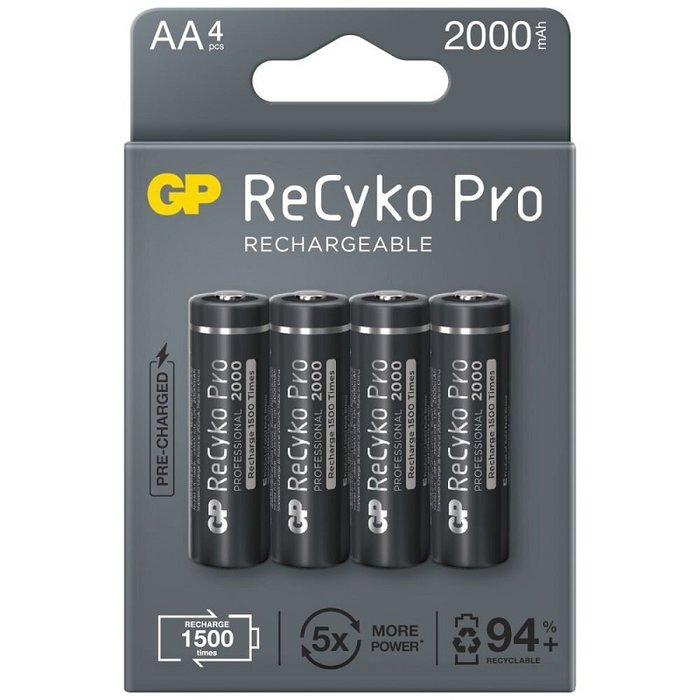 AA batterijen oplaadbaar 2000mAh GP recyko pro (4 stuks)